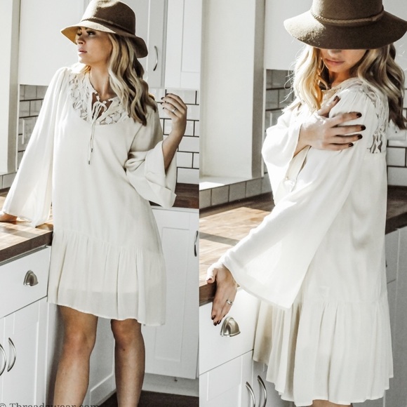 ✨JUST IN✨BOHEMIAN LACE YOKE DRESS - Picture 4 of 5